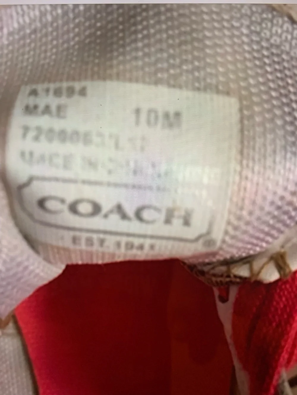 Coach Signature Monogram Sneakers with Pink & Orange Accents - Picture 6 of 9